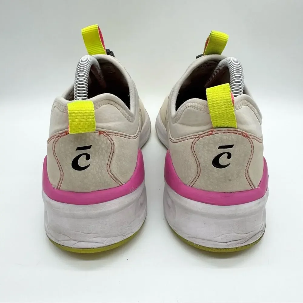Clove Women's Classic Beige Yellow Pink Slip On Cinch Work Comfort Sneaker - 9.5